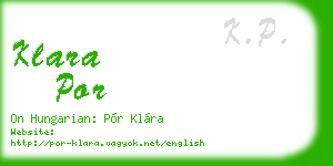 klara por business card